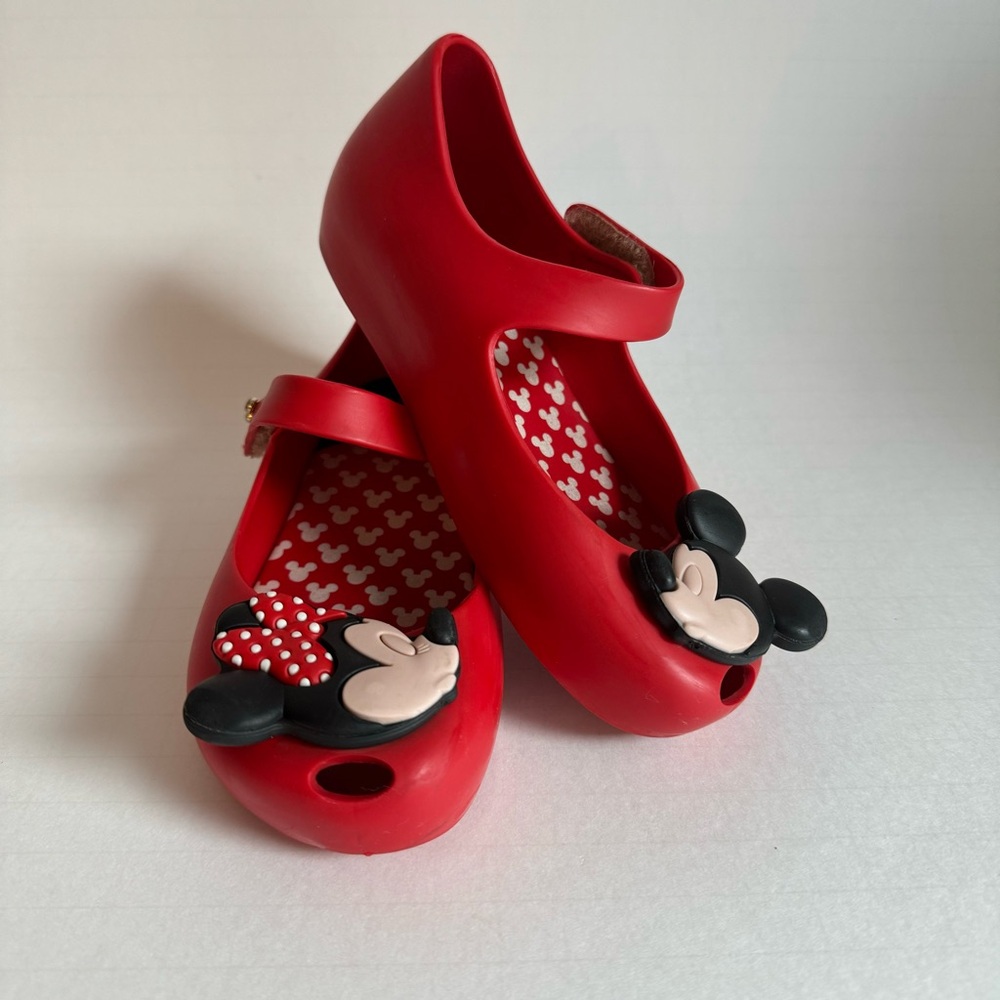 Kids Mini Melissa Disney Red Mickey & Minnie Size 10